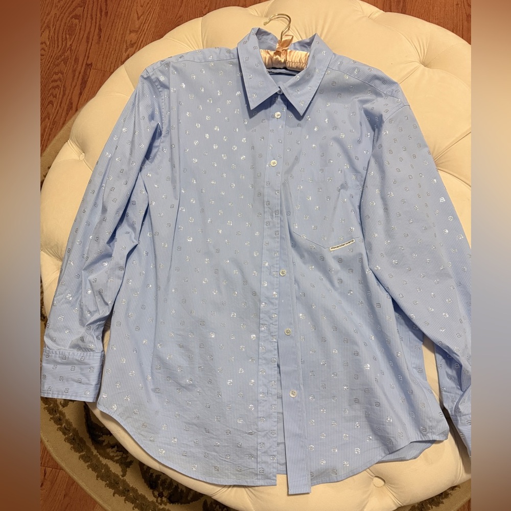 Alexander Wang Light Blue Casual Button Down Shirt